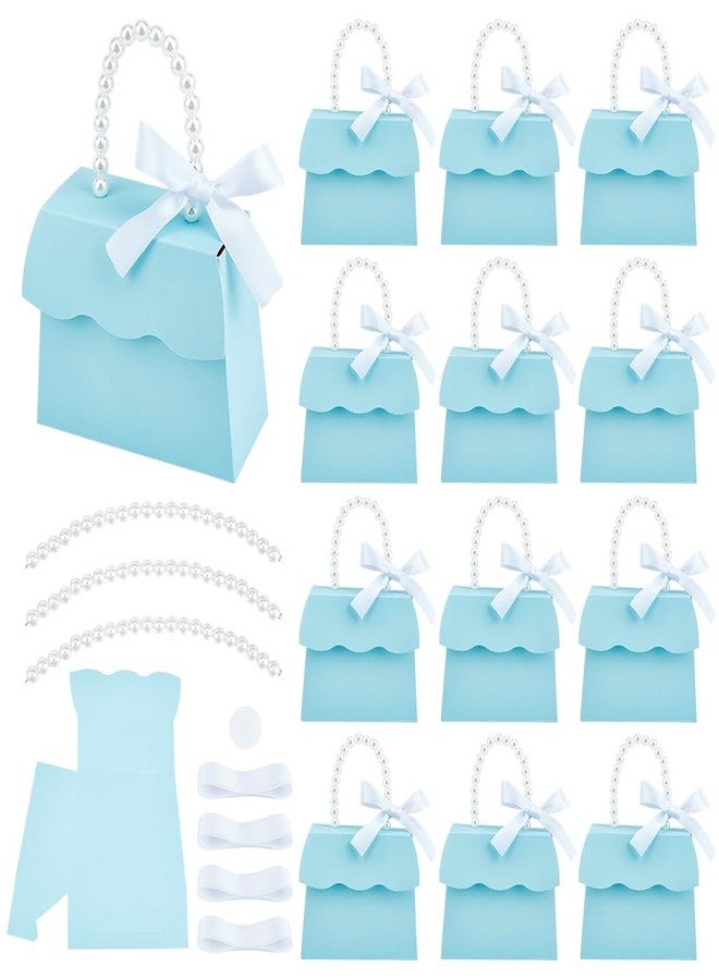 بينيكريت مجموعة بينيكريت المكونة من 16 صندوق هدايا زفاف باللون الأزرق السماوي الفاتح، علب هدايا مزخرفة بأبعاد 5.4 × 4.2 × 2.4 بوصة، مزودة بمقابض لؤلؤية وشرائط وملصقات، مثالية لأعياد الميلاد وحفلات توزيع الهدايا. - Image 1